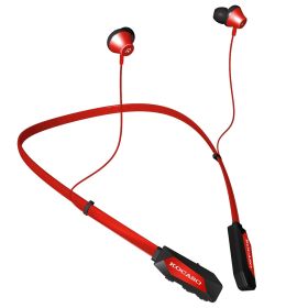 Black-Red Color Options -- 1Pc Wireless Neckband Headphones V4.2 Sweat-proof Sport Headsets Earbuds In-Ear Magnetic Neckbands Stereo Earphone Dee (Option: Red)
