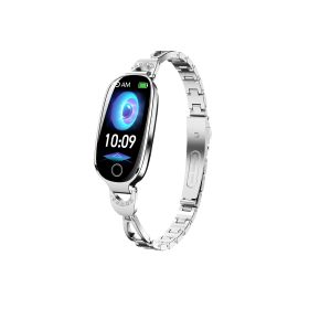Gold Smartwatch For Women Compatible For Android& IOS,Bling Smart Bracelet With Female Menstrual Cycle Heart Rate Blood Pressure Remote Photograp (Option: Silver)