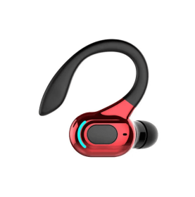 New Bluetooth 5.1 Headset Wireless Earbuds Earphones Stereo Headphones Ear Hook (Option: Red)
