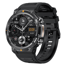 MAX18 Men Smartwatch AMOLED1.43inch Big Screen BT Calls Gesture Control AI Voice Sports Smart Watch Men (Option: Black)