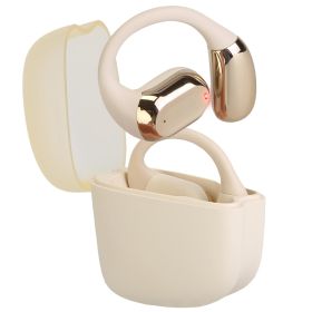 1 Set Wireless V5.4 Open Ear Earbuds With Earhook LED Display Charging Case IPX5 Waterproof 300Hrs Standby Time Touch Control Stereo Sport Headph (Option: Beige)