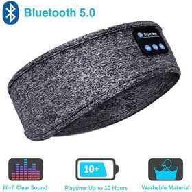 Bluetooth Sleep Hood Headphones Wireless Music Sports Headband (Option: Gray)