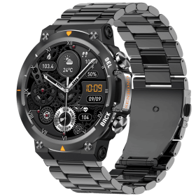 MAX18 Men Smartwatch AMOLED1.43inch Big Screen BT Calls Gesture Control AI Voice Sports Smart Watch Men (Option: Black Steel)