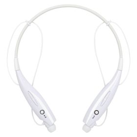 Wireless Stereo Headsets Sport Neckband Headphones In-ear Magnetic IPX4 Waterproof Earbuds With Built-in Mic Call Vibrate Alert Number Broadcast (Option: White)