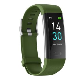S5 Fitness Tracker Smart Watch Sports Watch Bracelet blood pressure fitness heart rate meter step temperature waterproof sports bracelet (Color: Army green)