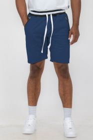 Weiv Mens French Terry Sweat Short (Color: NAVY, size: S)