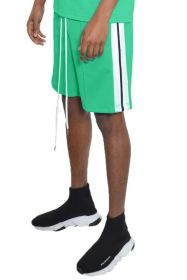Side Stripe Tape Shorts (Color: JADE, size: XL)
