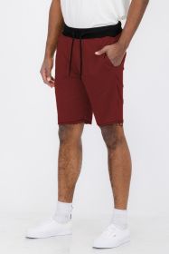 Weiv Raw Cut Sweat Shorts (Color: Black, size: L)