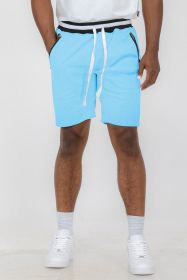 Weiv Mens French Terry Sweat Short (Color: LIGHT BLUE, size: M)