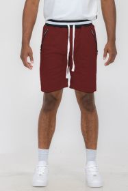 Weiv Mens French Terry Sweat Short (Color: BURGUNDY, size: L)