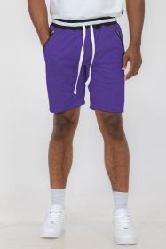 Weiv Mens French Terry Sweat Short (Color: Purple, size: M)