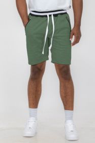 Weiv Mens French Terry Sweat Short (Color: OLIVE, size: 3XL)