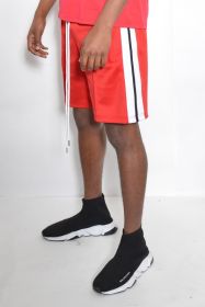 Short Sleeve Striped Tape Tshirt (Color: NAVY, size: 3XL)