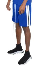 Short Sleeve Striped Tape Tshirt (Color: ROYAL, size: L)