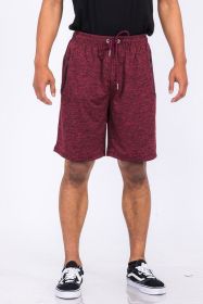 Weiv Marbled Active Running Shorts (Color: BURGUNDY, size: 3XL)