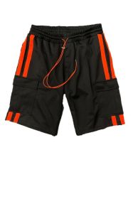 Two Stripe Cargo Pouch Shorts (Color: NAVY WHITE, size: XL)