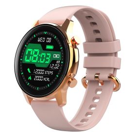 Smart Watch Fitness Tracker for Men Women 1.32in IP68 Waterproof Full Touch Sport Bracelet with Heart Rate Blood Pressure Sleep Monitor (Color: Pink, size: One size)