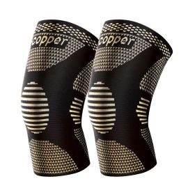 1 Pair Copper Knee Pads Ultimate Shock-Absorbing Gear For Men & Women Superior Knee Support For Sports Yoga Fitness Basketball (Option: XL)