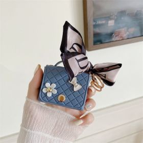 Korean Style Silk Scarf Earphone Bag (Option: Blue-AirPods Universal)