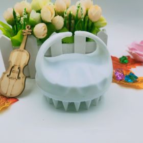 Factory Direct Sales Amazon Hot Sale Hand-held Silicone Shampoo Brush Massage Brush Shampoo Comb Bath Massage Tool (Option: White)